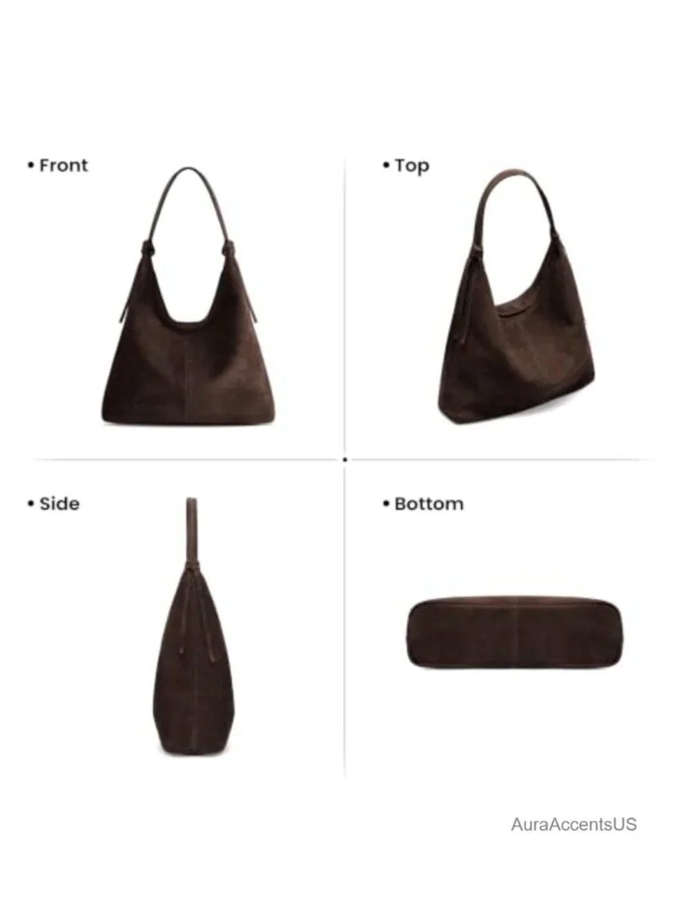 Genuine Leather Slouchy Hobo Purse Women Tassel Magnetic Closure Lightweight